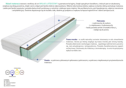 Materac Kenia 60x125 cm