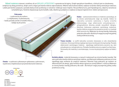 Materac Tango Trawa 60x165 cm