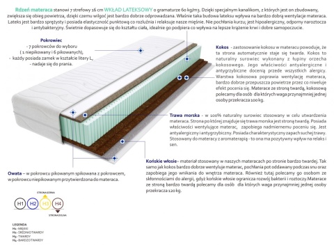 Materac Tango Trawa 160x225 cm Materac Tango Trawa 160x225 cm