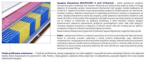 Materac Praga Molet Multipocket 100x185 cm
