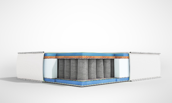 Naturalne komponenty we wnętrzu materaca